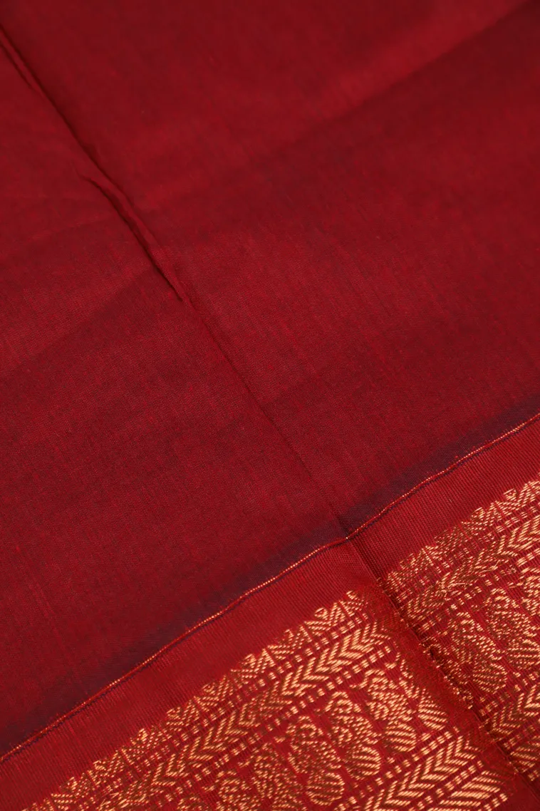 Gray Black Kalyani Cotton with Gold Zari Plain view 3