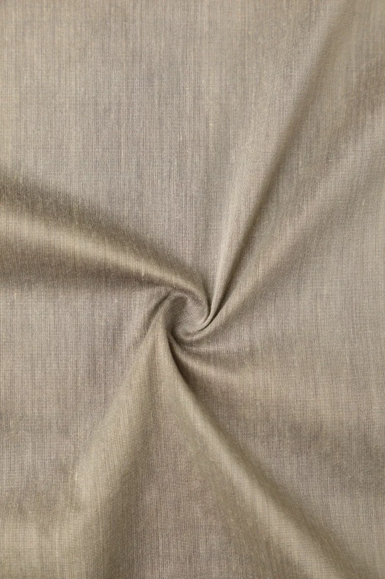 Gray Black Kalyani Cotton with Gold Zari Plain view 4