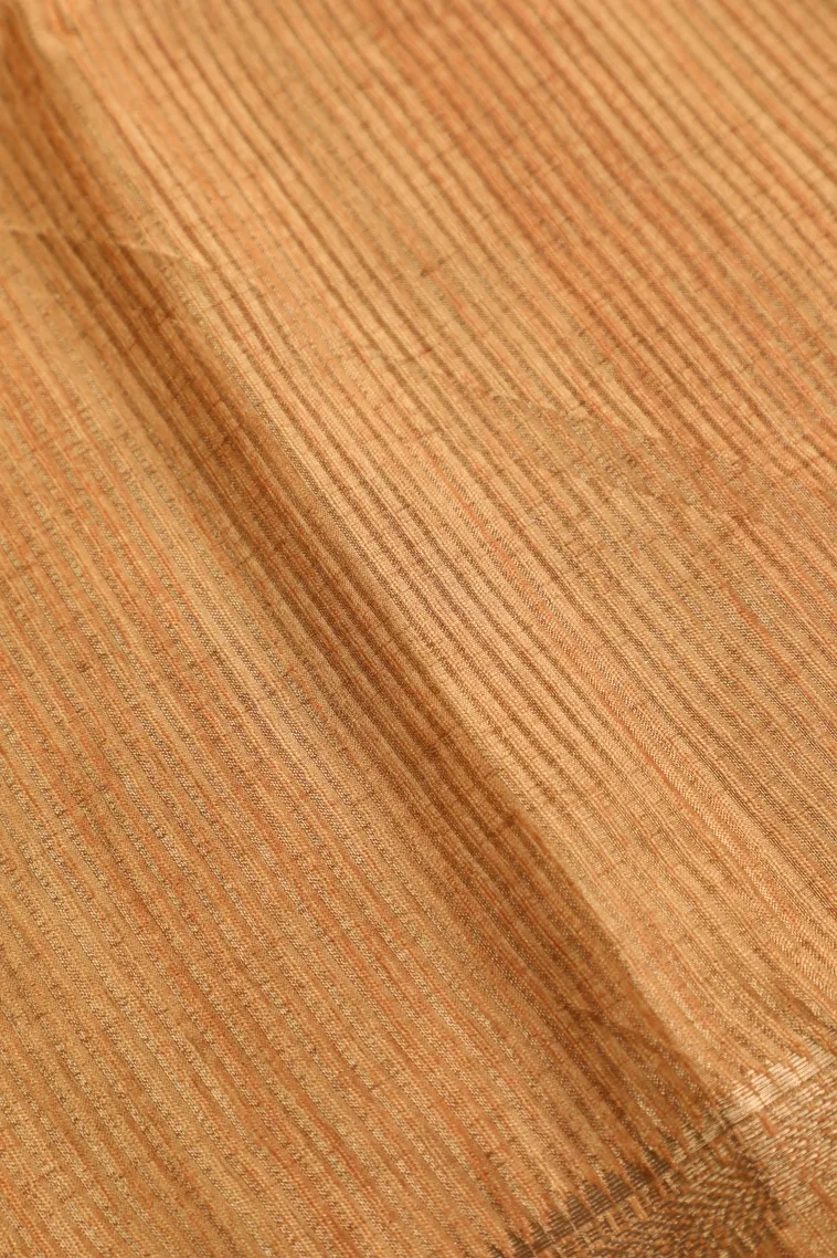 Buttermilk Yellow Semi Tussar Silk with Gold Zari Geometric Shapes view 3