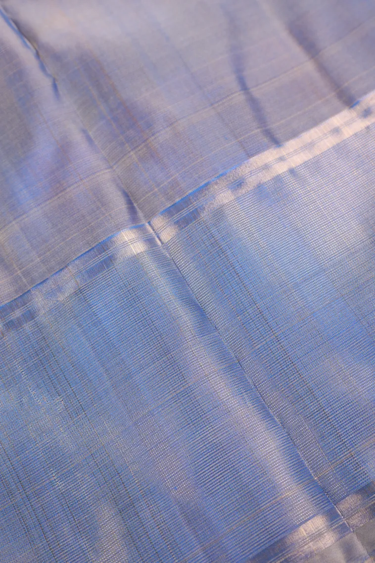 Lemonade Pink Soft Silk Saree with Gold Zari Checks view 3