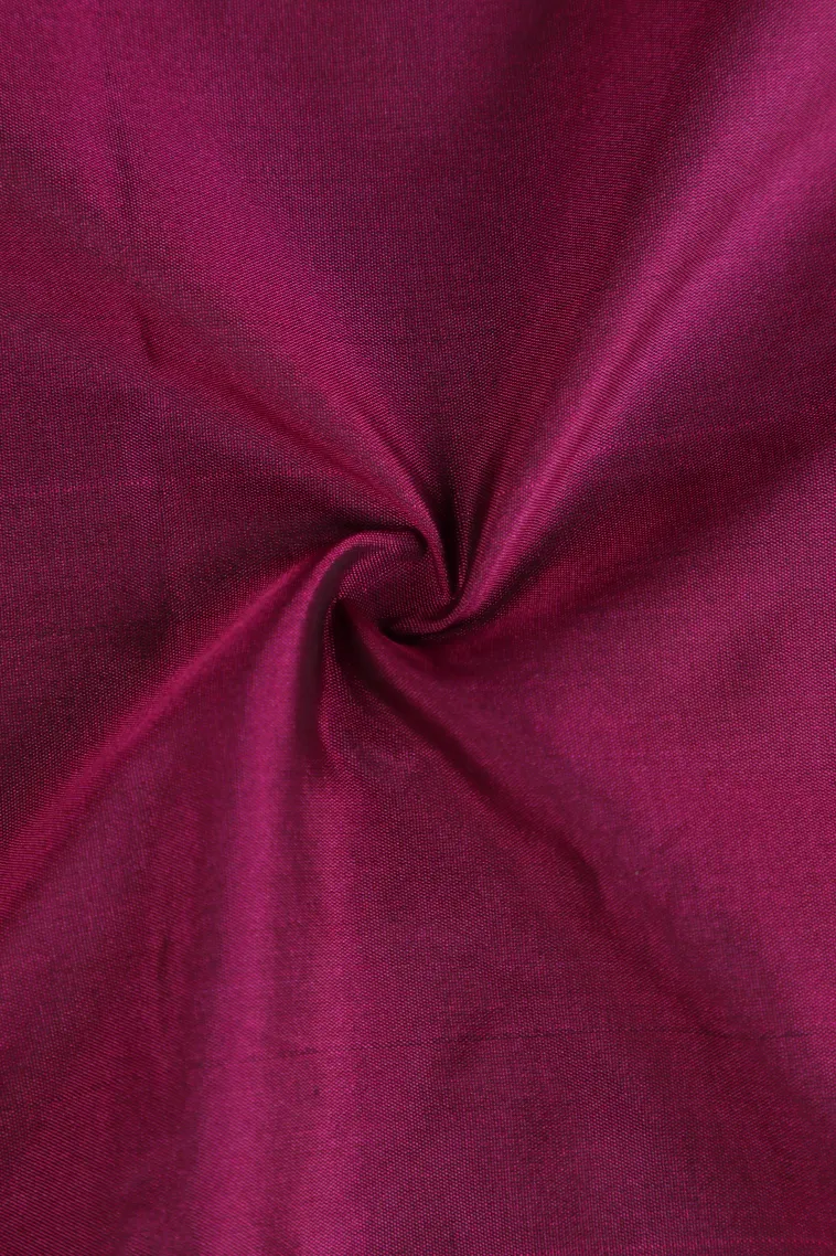 Magenta Purple Arani Silk Sarees with Silver Zari Plain view 4