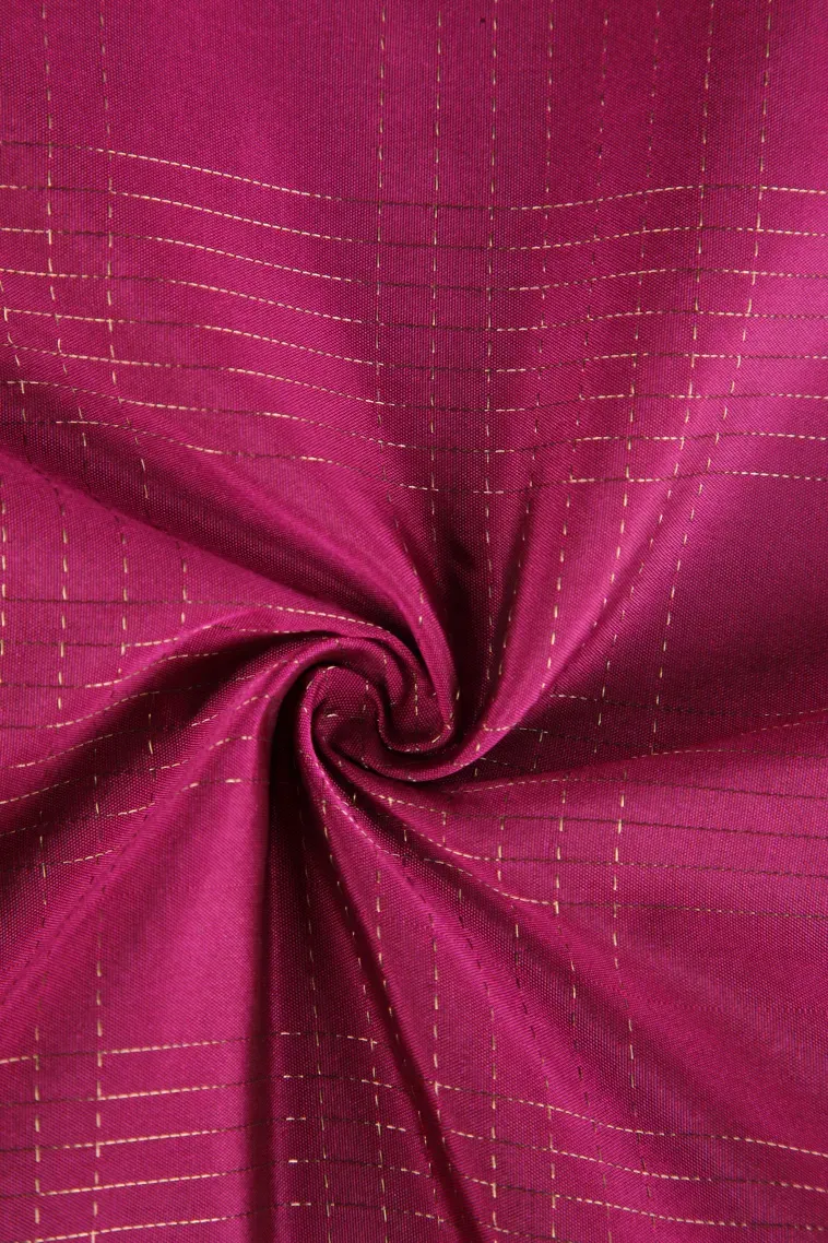 Magenta Purple Arani Silk Sarees with Gold Zari Small Checks Pattern